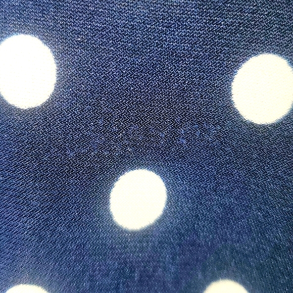 🔥Lauren Ralph Lauren Navy Blue/White Polka Dot Sleeveless Vneck Midi Dress SZ 4 - Picture 10 of 10